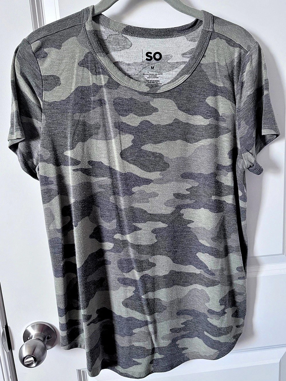 SO Short Sleeve Crewneck Tee Camo Gray & Green Medium